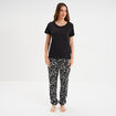Ensemble pyjama pantalon t-shirt coton noir femme