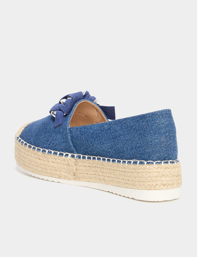 Espadrilles plateformes &agrave; boucle Liberto bleu femme