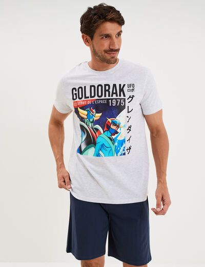 Ensemble pyjama short t-shirt Goldorak gris clair homme