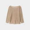 Pull droit col rond manches longues sable femme