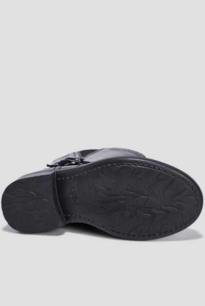 Bottes en cuir noir fille