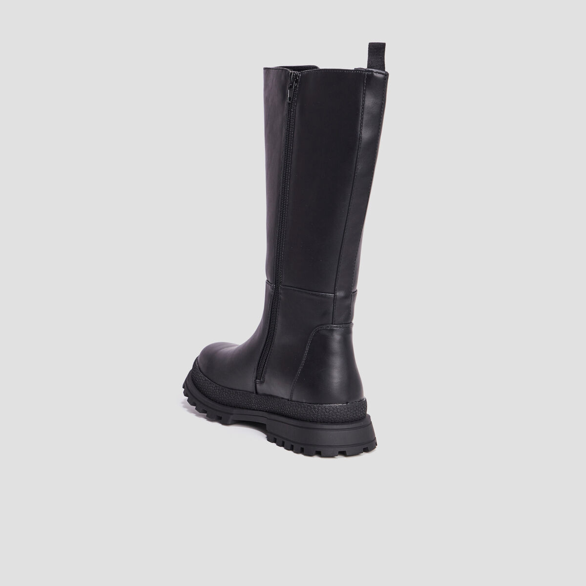 Bottes crantées cotés élastiqués noir fille