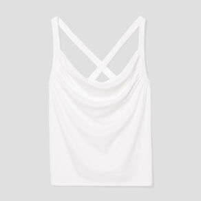 debardeur col benitier dos croise blanc femme Débardeur col bénitier dos croisé blanc femme