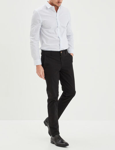 Pantalon chino slim coton noir homme
