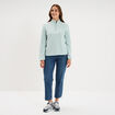 Sweat polaire col camionneur bleu gris femme