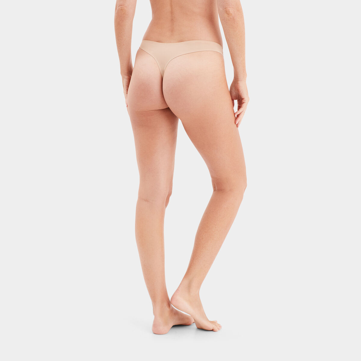 String microfibre sans coutures beige femme