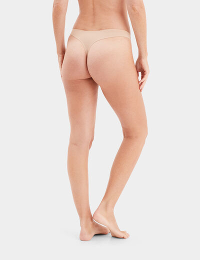 String microfibre sans coutures beige femme