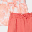 Lot 2 shorts coton élastiqués avec noeud orange bébé fille