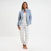 Veste effet polaire col montant bleu gris femme