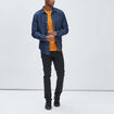 Chemise droite manches longues denim stone homme