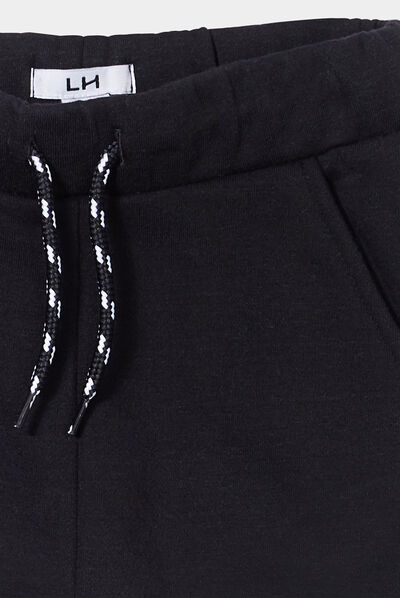 Pantalon de jogging molleton droit noir garçon