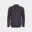 Chemise manches longues droite en coton bleu marine homme