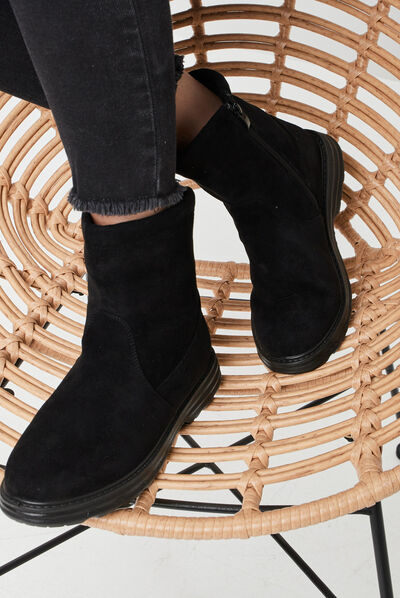 Bottines fourrées noir femme