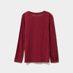 T-shirt col rond manches longues coton bordeaux gar&ccedil;on