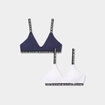 Lot 2 brassières forme triangle coton bleu marine fille