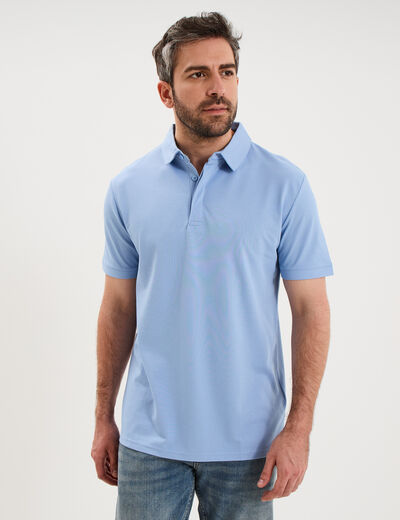 Polo manches courtes bleu ciel homme