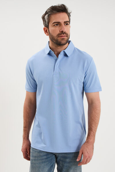 Polo manches courtes bleu ciel homme