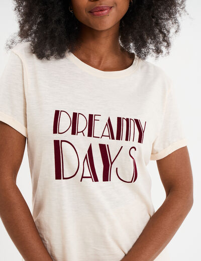 T-shirt manches courtes coton blanc femme