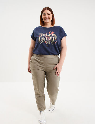 T-shirt manches courtes bleu marine femme grande taille