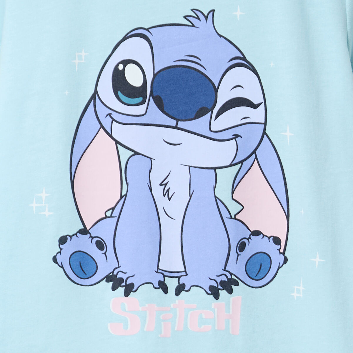 Chemise de nuit courte coton Stitch vert fille