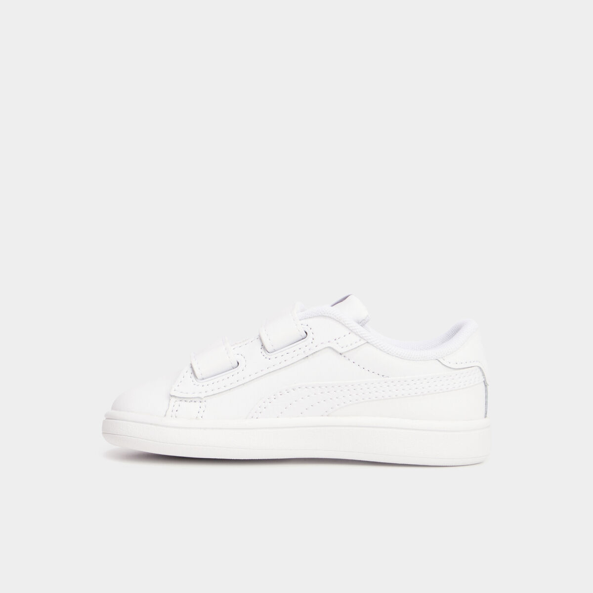 Tennis basses à scratchs Puma Smash blanc garçon