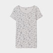 T-shirt coton imprimé coupe ajustée gris clair femme