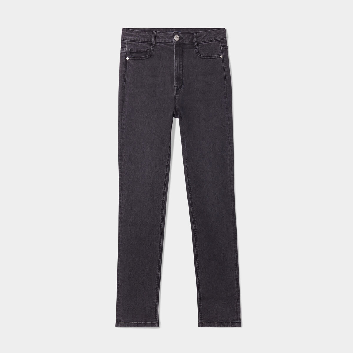 Jeans slim taille haute denim noir femme