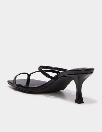 Mules &agrave; talons kitten heels noir femme