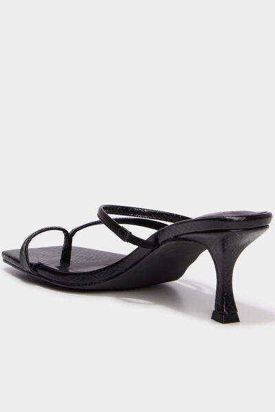 Mules &agrave; talons kitten heels noir femme
