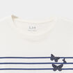 T-shirt coton col rond manches longues bleu marine fille