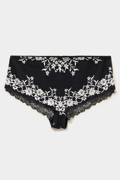 Shorty en dentelle noir femme grande taille