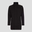 Manteau mi-long col montant noir homme