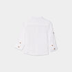 Chemise manches longues col mao coton blanc b&eacute;b&eacute; gar&ccedil;on