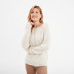 Pull col rond manches longues ecru femme