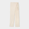 Pantalon cigarette à nouer lin mélangé beige femme