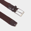 Ceinture tress&eacute;e marron fonc&eacute; homme