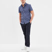 Chemise manches courtes coton bleu homme