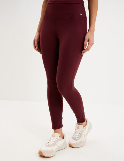 Legging de sport taille haute violet fonc&eacute; femme