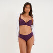 Soutien-gorge triangle micro dentelle prune femme