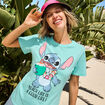 T-shirt col rond manches courtes Stitch vert turquoise femme
