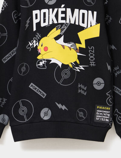 Sweat hoodie Pok&eacute;mon Pikachu noir gar&ccedil;on