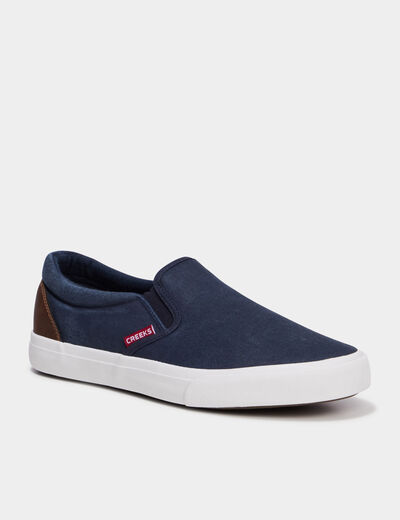 Tennis basses en toile bleu marine homme