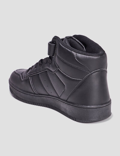 Baskets montantes à scratch sur l'avant noir homme