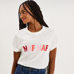 T-shirt logo NAF NAF manches courtes blanc femme