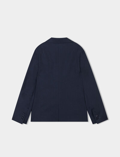 Veste blazer droite boutonnée bleu marine garçon