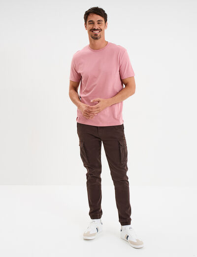 Pantalon cargo slim à coulisse marron foncé homme