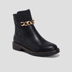 Bottines avec d&eacute;tails cha&icirc;nes noir femme