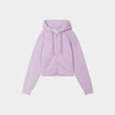 Sweat zippé à capuche court violet clair femme