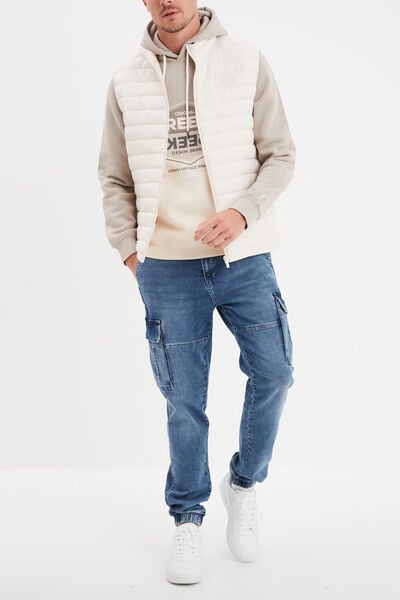 Sweat molleton &agrave; capuche hoodie gris clair homme