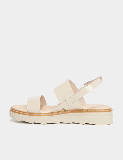 Sandales brides vernies cuir Liberto sable femme